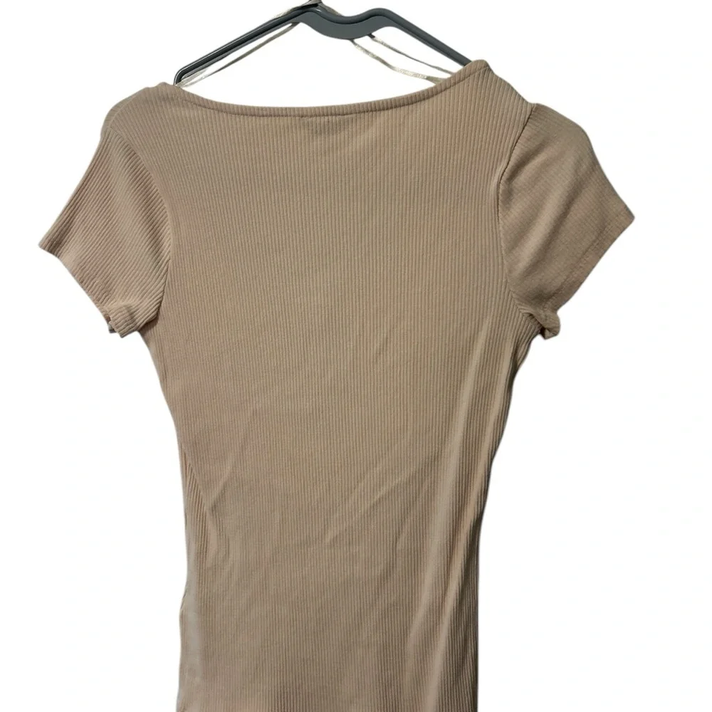SOLDGuess Pale Pink Ribbed Bodysuit Short Sleeve - Picture 10 of 10